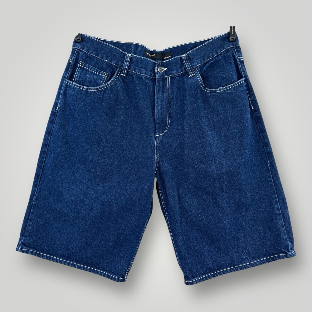 Rocawear Long Denim Shorts Men's Size 44 (42x13) Classic Fit Blue Flap Pockets